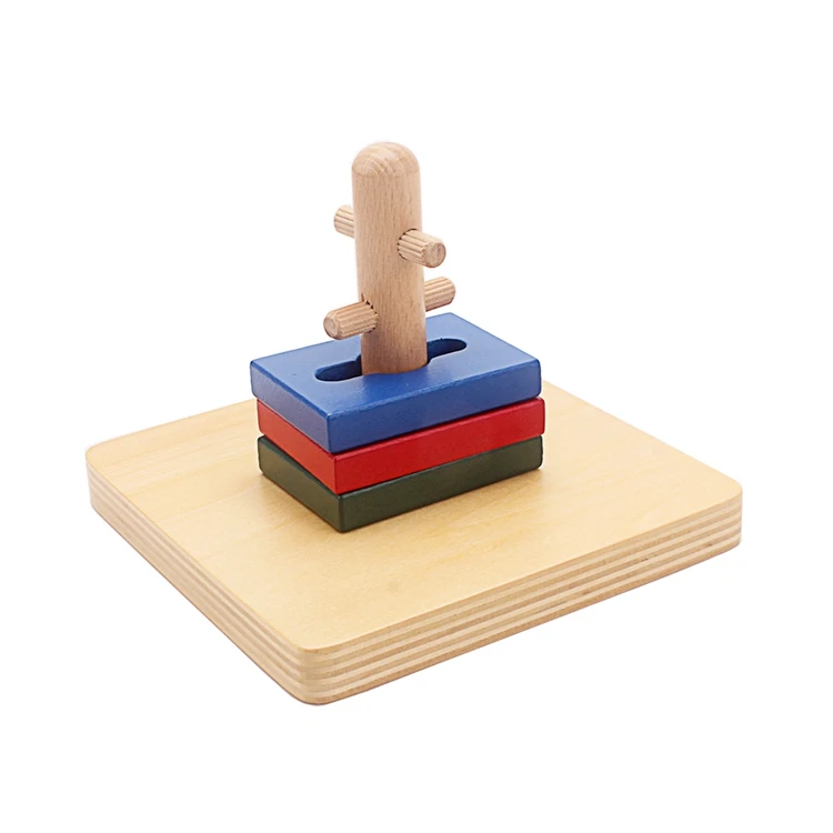 Infant Montessori Wooden Toy Twist & Sort Rectangle Shapes Toys For Children Early Preschool Educational Toddlers Toy 12 Month