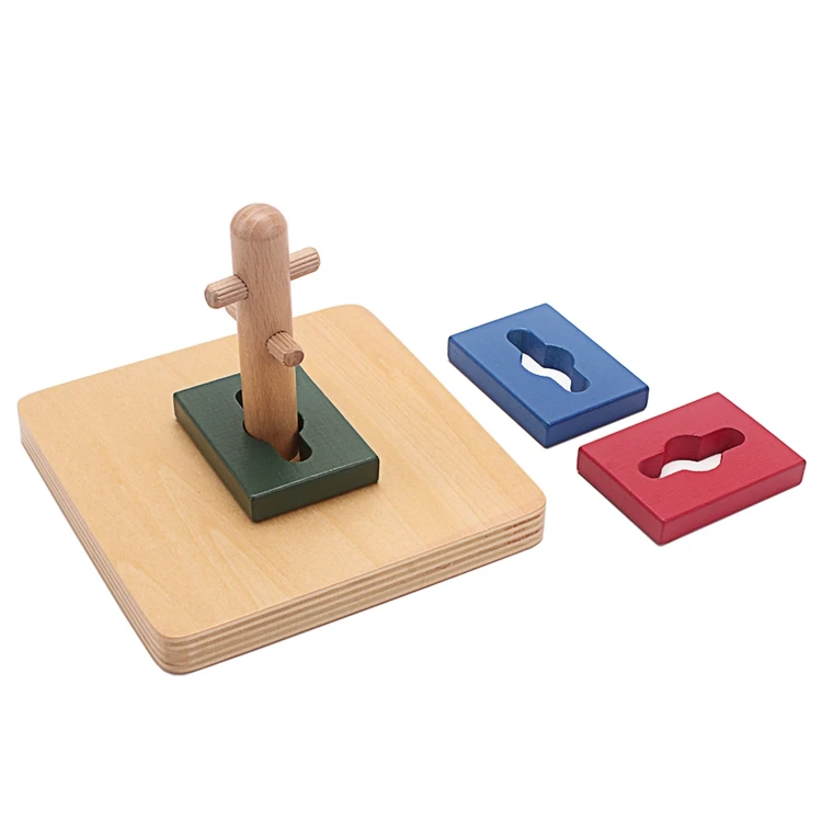 Infant Montessori Wooden Toy Twist & Sort Rectangle Shapes Toys For Children Early Preschool Educational Toddlers Toy 12 Month
