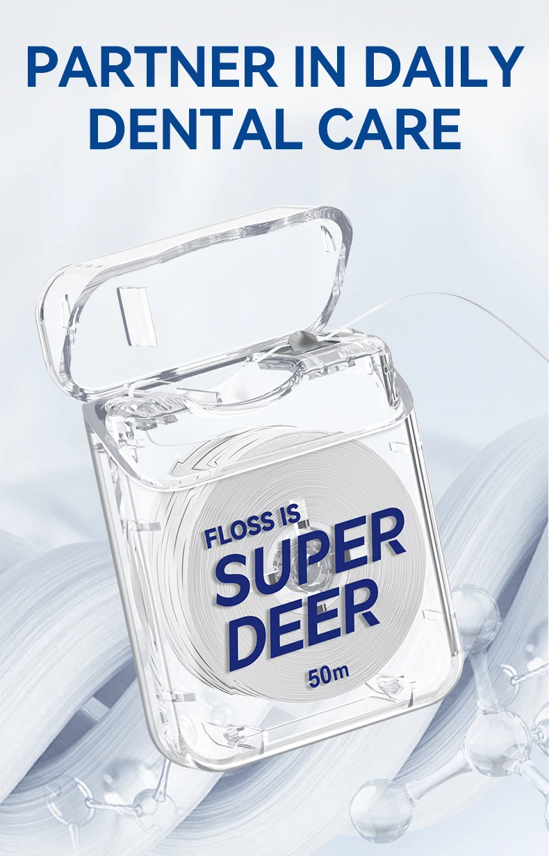 Super Deer 50M/Roll PTFE Dental Floss Mint Flavor Dental Tooth Clean Smooth Floss Safe Oral Gum Hygiene Care Teeth Cleaning