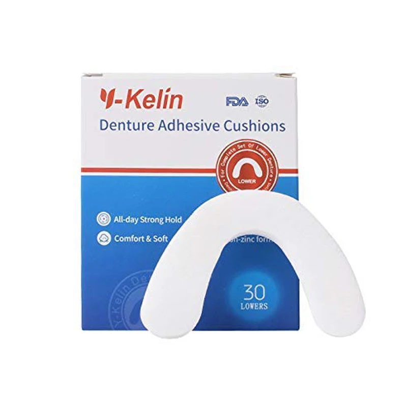 Y-Kelin Lower Denture Adhesive Cushion 60 Pads Strip (Pack of 2)