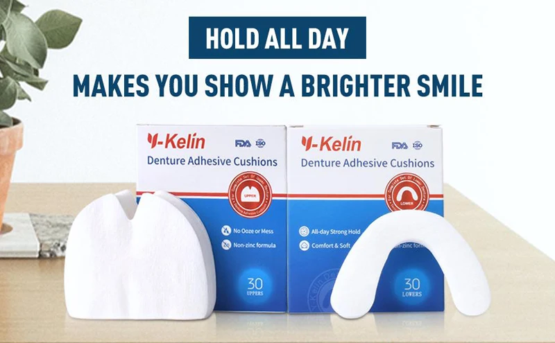 Y-Kelin Lower Denture Adhesive Cushion 60 Pads Strip (Pack of 2)