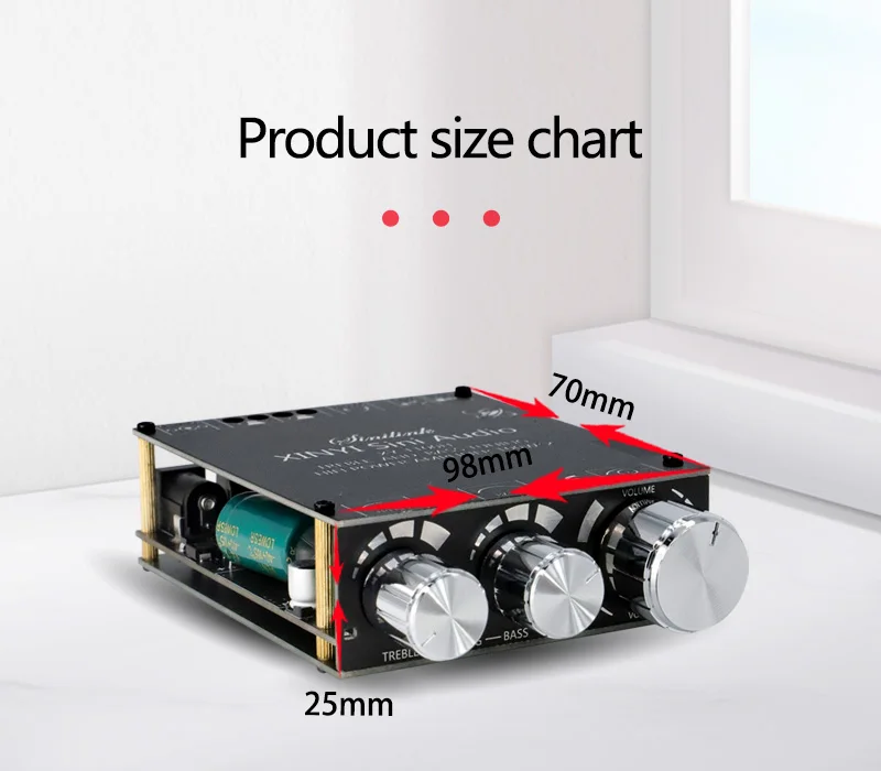 100W+100W TPA3116D2 Bluetooth 5.0 Power Subwoofer Audio Amplifier Board Home Theater HIFI Stereo Audio Amplifier AMP AUX
