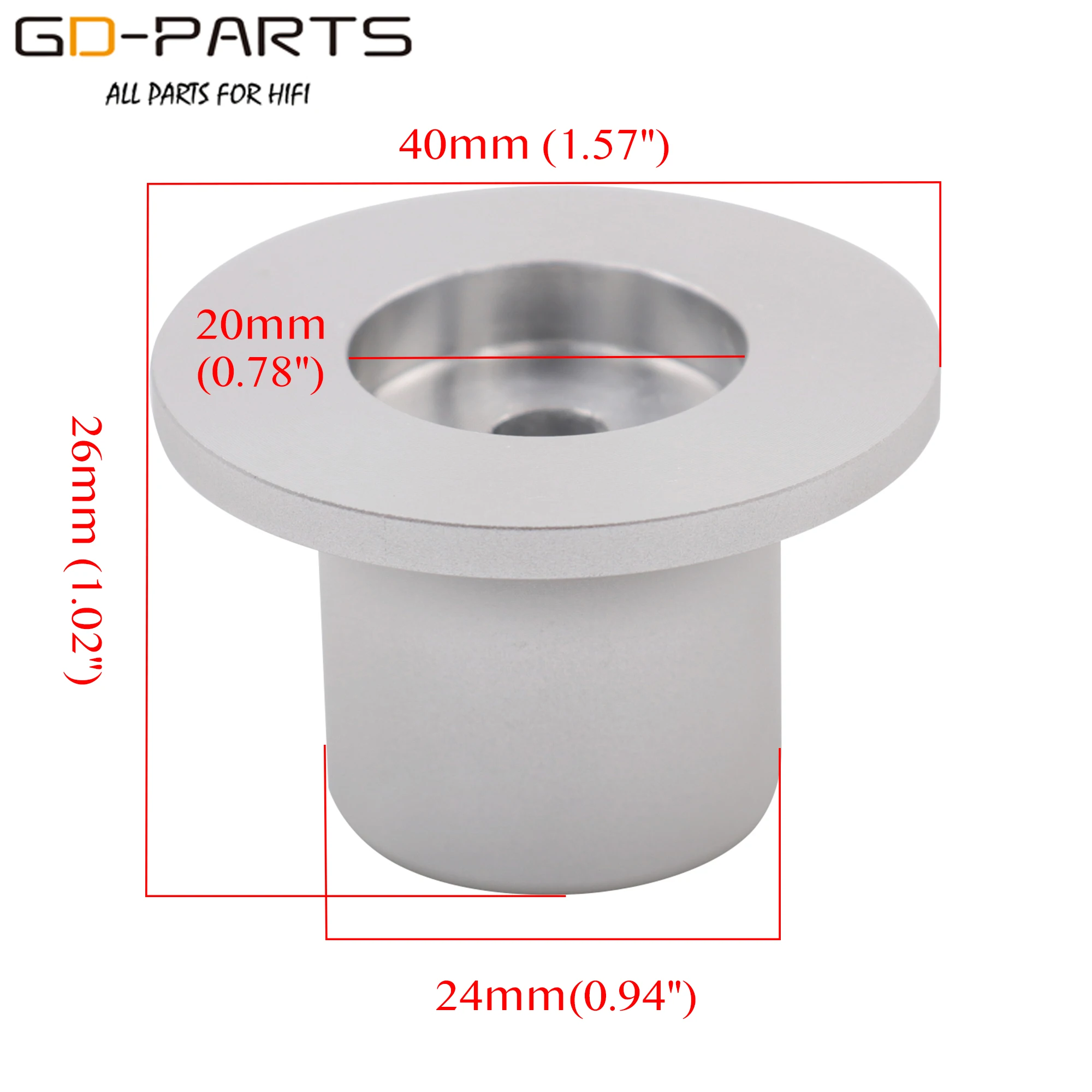 40x26mm Machined Solid Aluminum Control Knob For Hifi Audio Amplifier CD Player DAC Turntable Potentiometer Selector 6mm Hole 1P