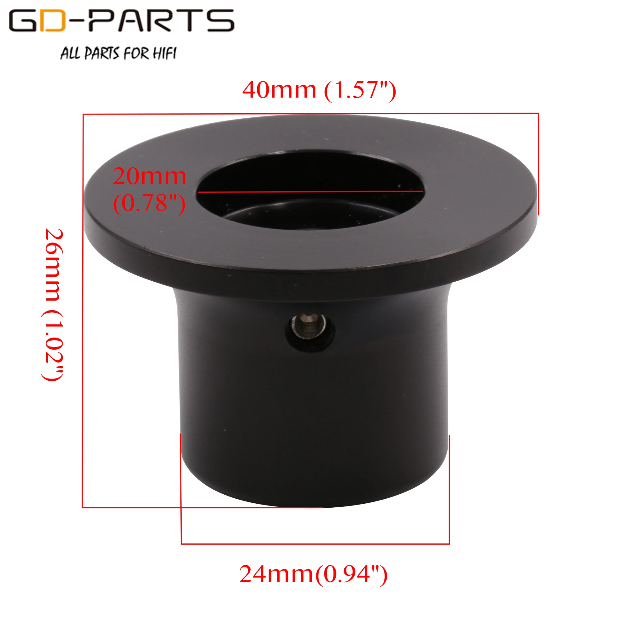 40x26mm Machined Solid Aluminum Control Knob For Hifi Audio Amplifier CD Player DAC Turntable Potentiometer Selector 6mm Hole 1P