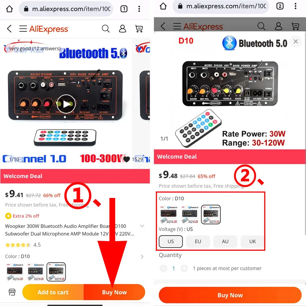 Woopker 300W Bluetooth Audio Amplifier Board D100 Subwoofer Dual Microphone AMP Module 12V 24V 220V Medie Player