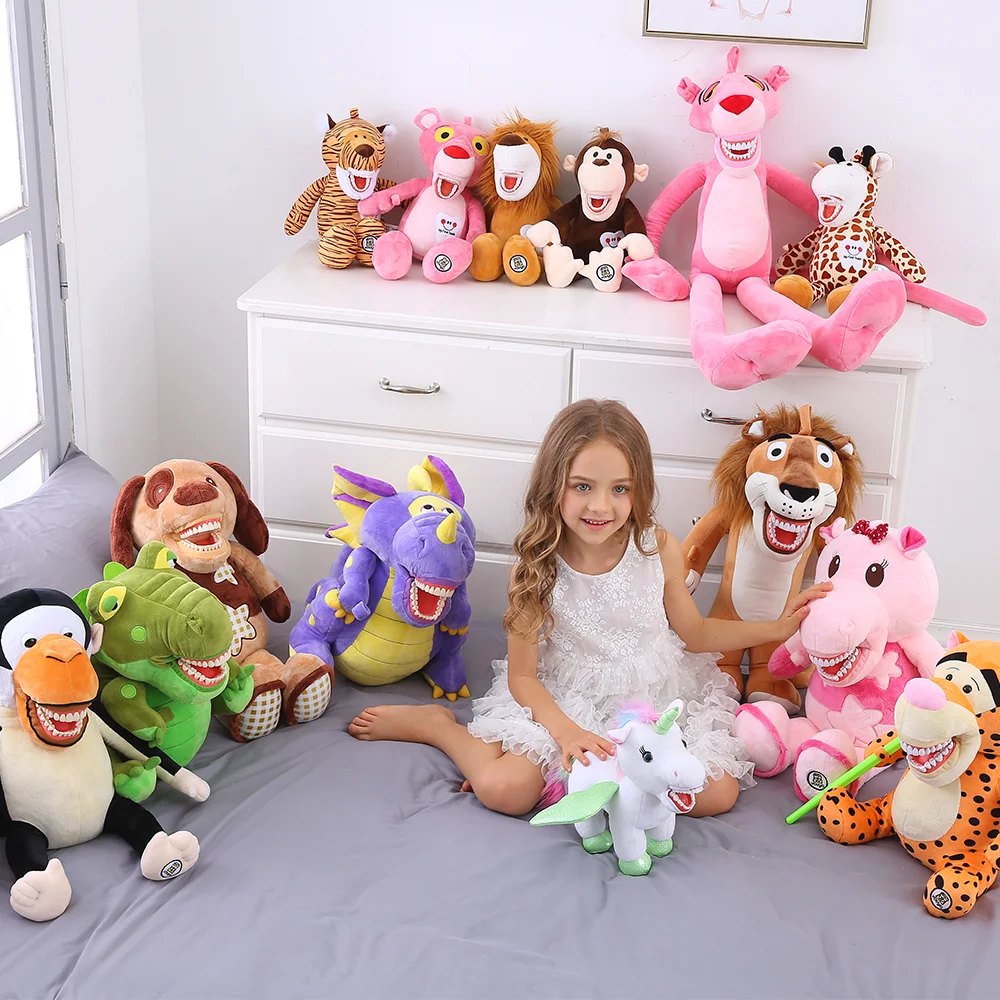 Dental Plush Toys With Teeth Model Toothbrush For Kids Children Stuffed Animals Dentist Soft Dolls Dentistry Accessories Gifts