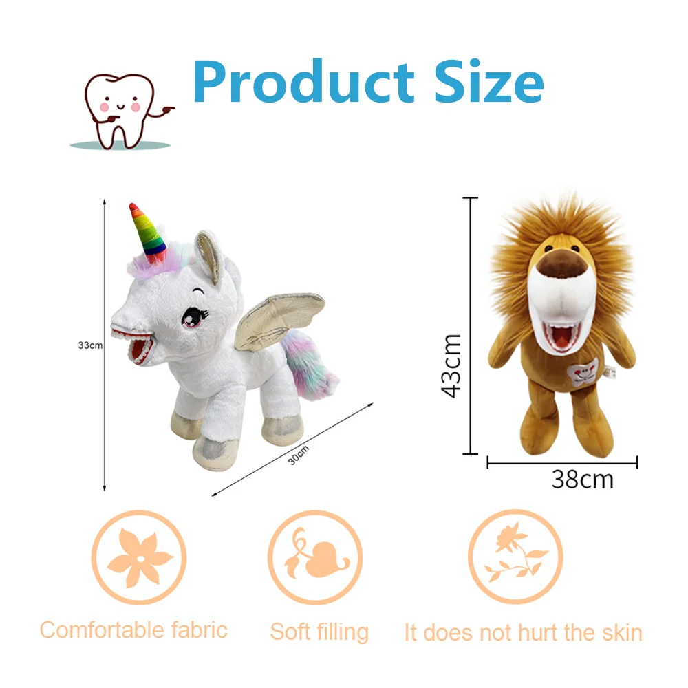 Dental Plush Toys With Teeth Model Toothbrush For Kids Children Stuffed Animals Dentist Soft Dolls Dentistry Accessories Gifts