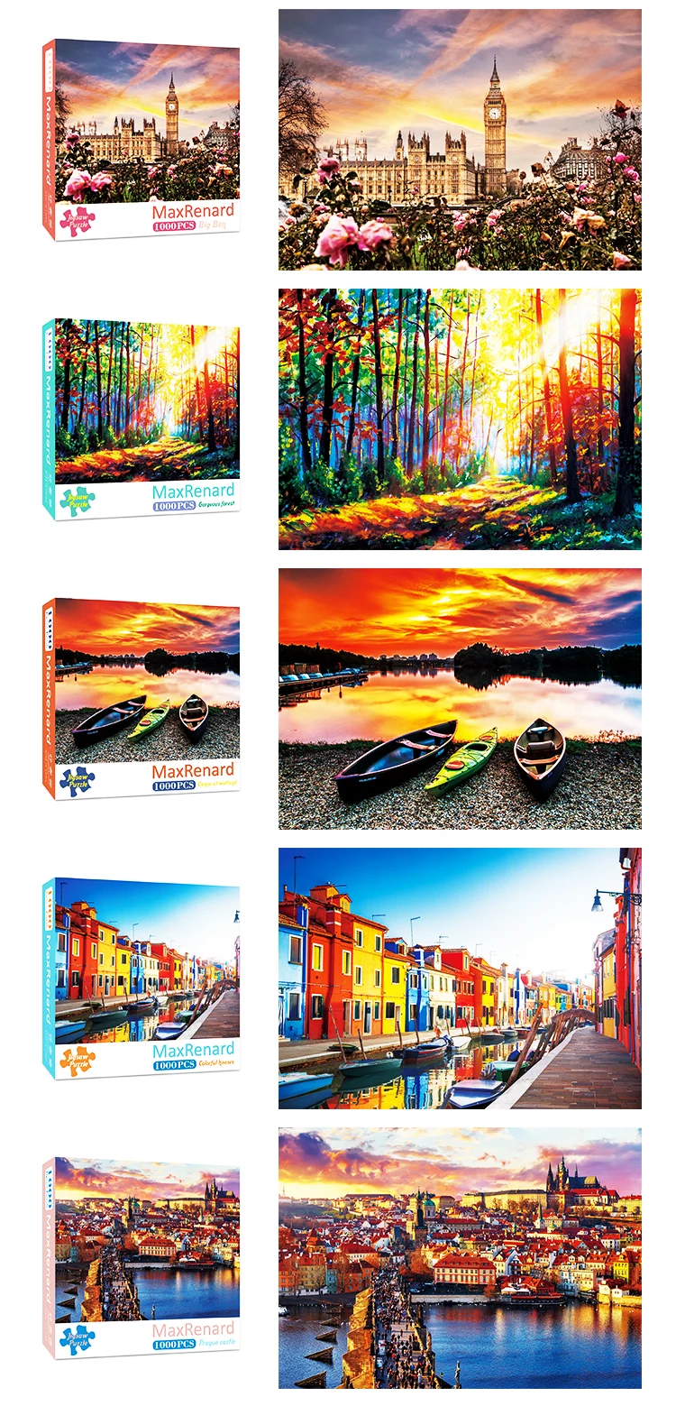 MaxRenard 50*70cm Jigsaw Puzzles 1000 Pieces Assembling Picture Van Gogh Painting Starry Night Art Puzzles Toys for Adults Games