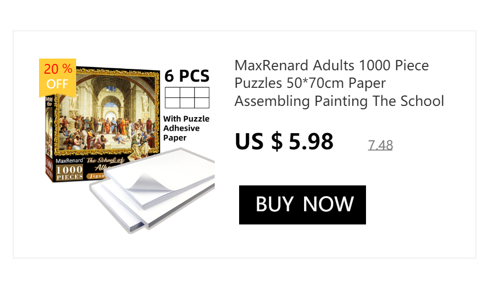 MaxRenard 50*70cm Jigsaw Puzzles 1000 Pieces Assembling Picture Van Gogh Painting Starry Night Art Puzzles Toys for Adults Games