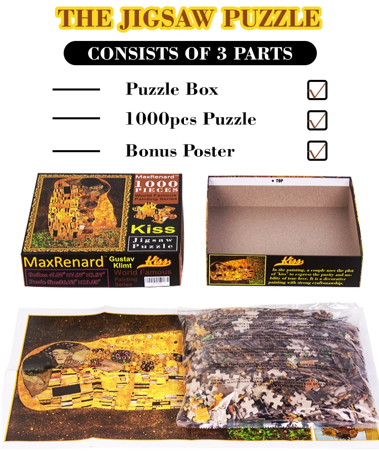 MaxRenard 50*70cm Jigsaw Puzzles 1000 Pieces Assembling Picture Van Gogh Painting Starry Night Art Puzzles Toys for Adults Games