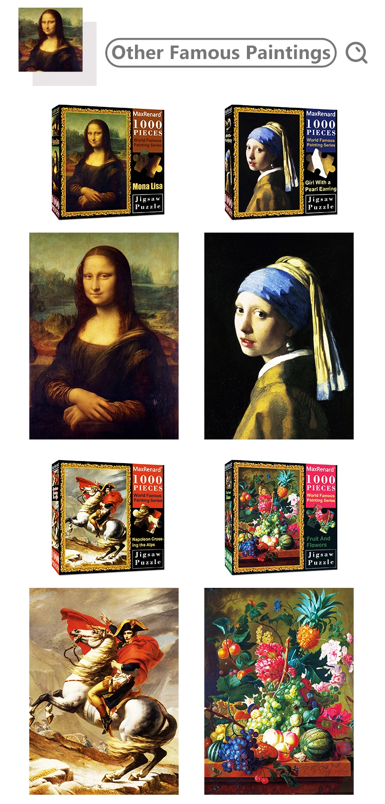 MaxRenard 50*70cm Jigsaw Puzzles 1000 Pieces Assembling Picture Van Gogh Painting Starry Night Art Puzzles Toys for Adults Games