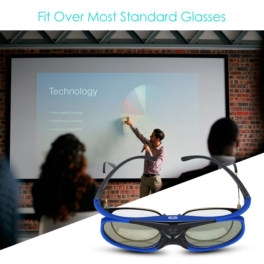 2026 Active Shutter Eyewear DLP-Link 3D Glasses USB Rechargeable for DLP LINK Projectors Xgimi Optoma LG Acer Jmgo BenQ W1070
