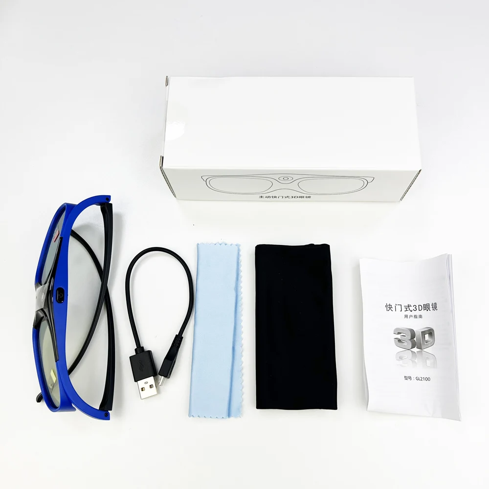 2026 Active Shutter Eyewear DLP-Link 3D Glasses USB Rechargeable for DLP LINK Projectors Xgimi Optoma LG Acer Jmgo BenQ W1070