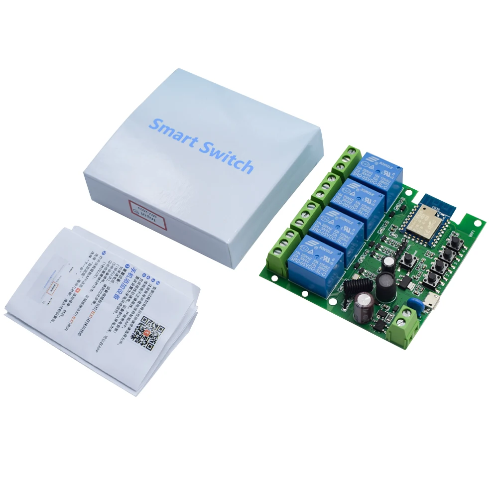 Tuya Wifi Smart Switch Module Support 1/4 Way Control,App Remote Control Light Breaker 85-250V 7-32V Work with Alexa Google Home