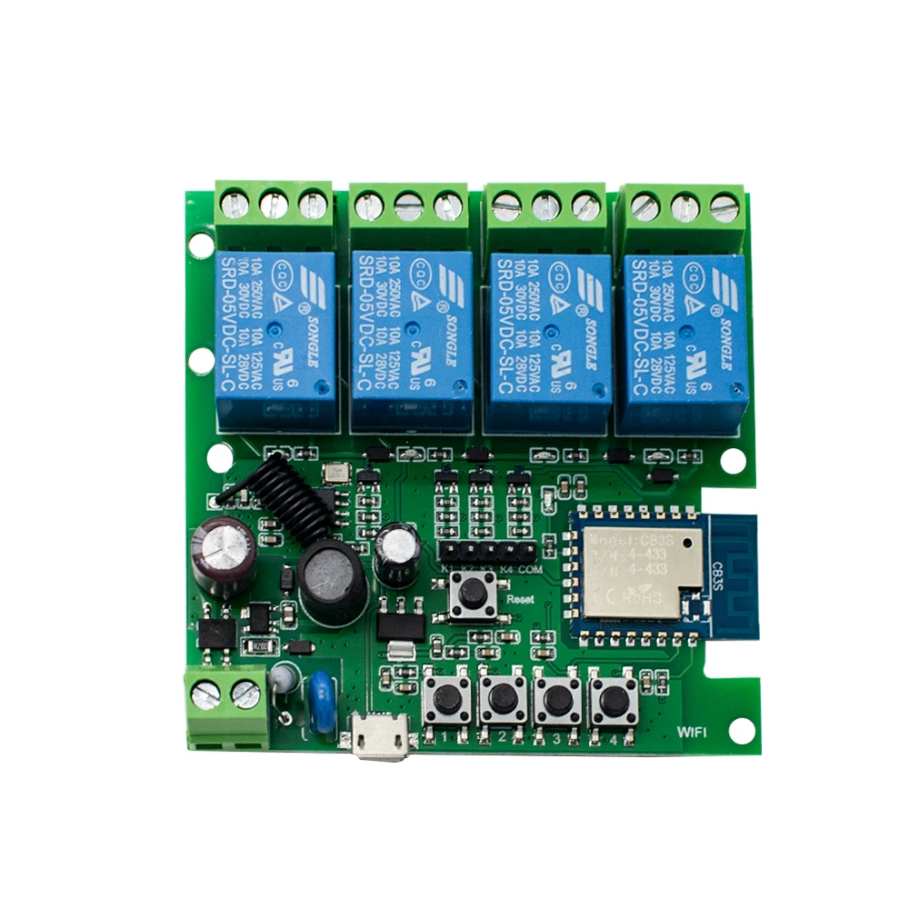 Tuya Wifi Smart Switch Module Support 1/4 Way Control,App Remote Control Light Breaker 85-250V 7-32V Work with Alexa Google Home