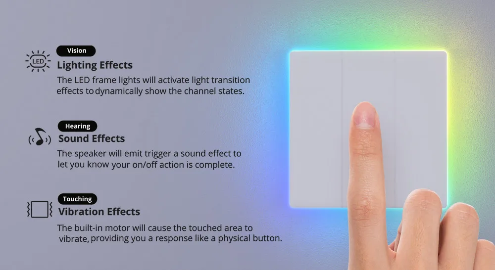 SONOFF TX Ultimate Smart WiFi Wall Switch Full Touch Access LED Multi-Sensory eWeLink Remote Control via Alexa Google Alice