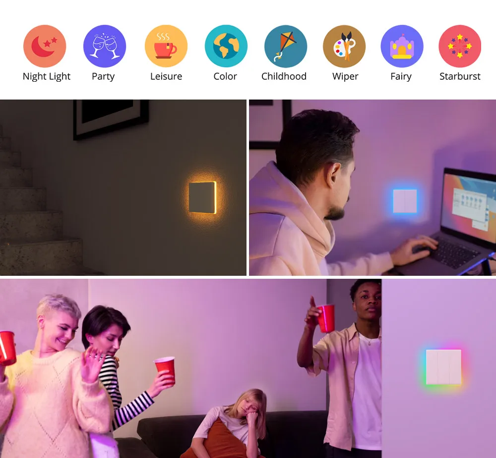 SONOFF TX Ultimate Smart WiFi Wall Switch Full Touch Access LED Multi-Sensory eWeLink Remote Control via Alexa Google Alice