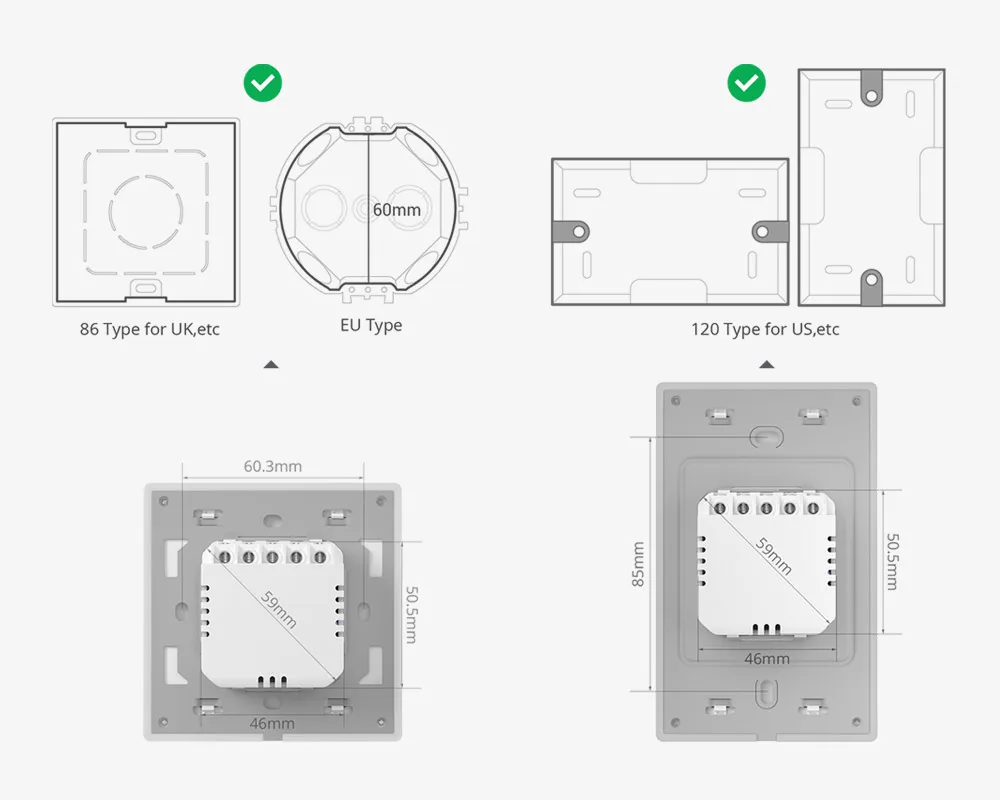 SONOFF TX Ultimate Smart WiFi Wall Switch Full Touch Access LED Multi-Sensory eWeLink Remote Control via Alexa Google Alice