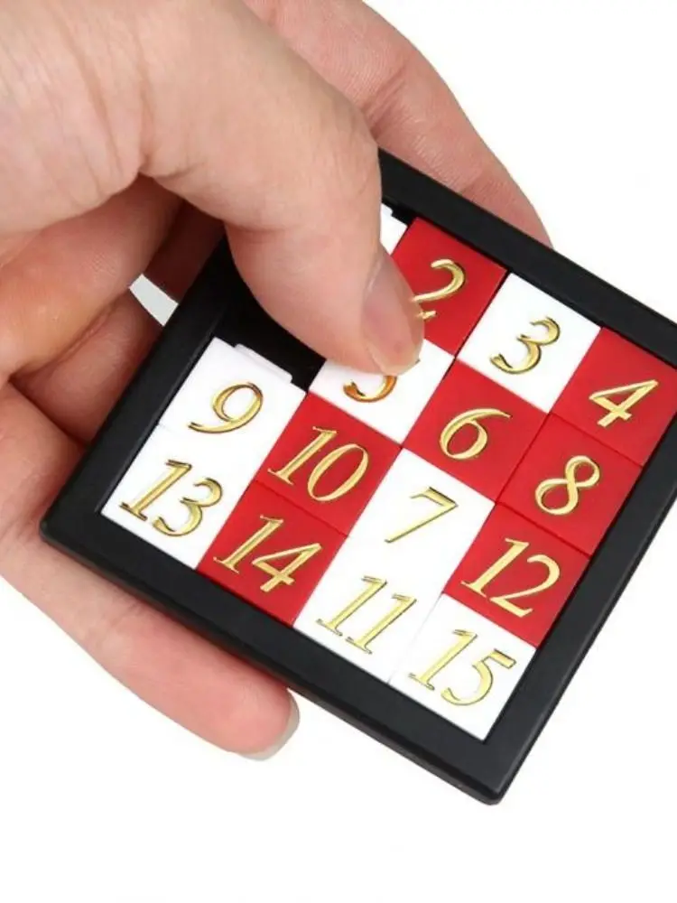 Early Educational Math Toy Developing for Children Plastic 1-15 Number Puzzles Kids Toy Sliding Puzzle Toy 15 Tiles Logics Game
