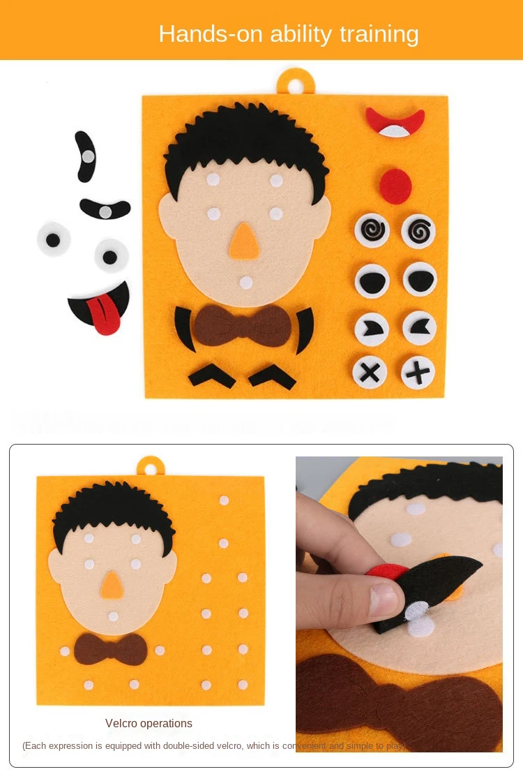 30cm/11.8in Change Face 3D Puzzle Funny Game Children Montessori Learning Educational Toys for Kids Facial Expression Sticker