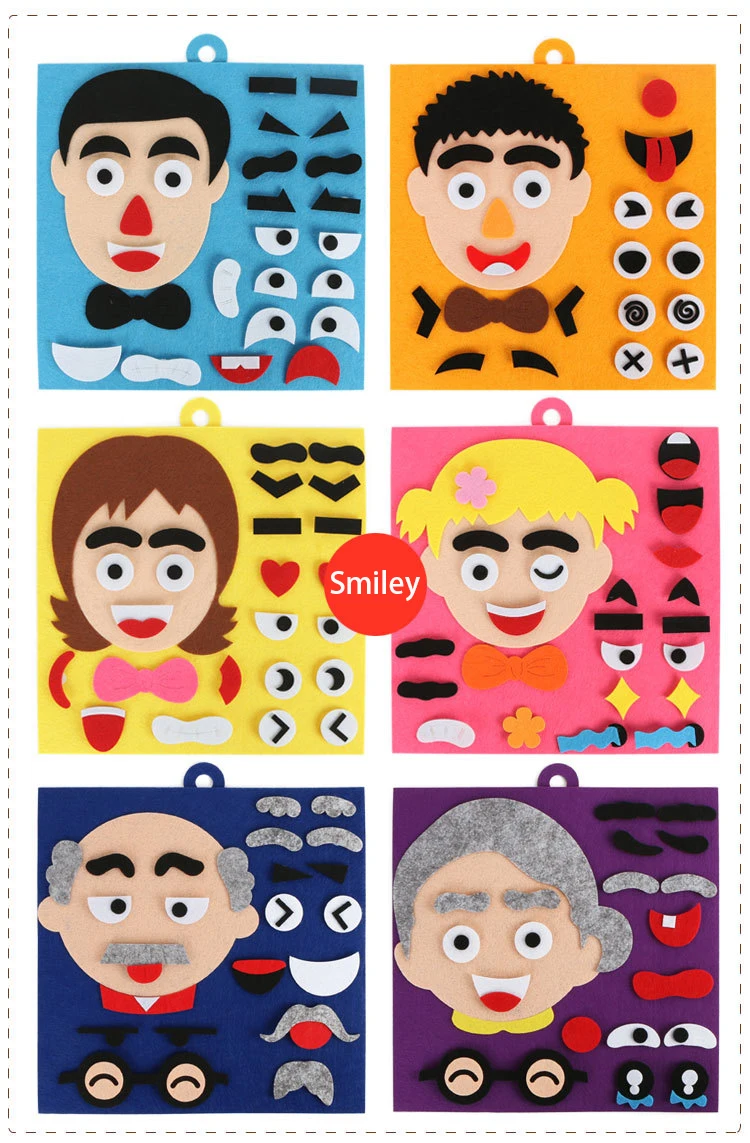 30cm/11.8in Change Face 3D Puzzle Funny Game Children Montessori Learning Educational Toys for Kids Facial Expression Sticker