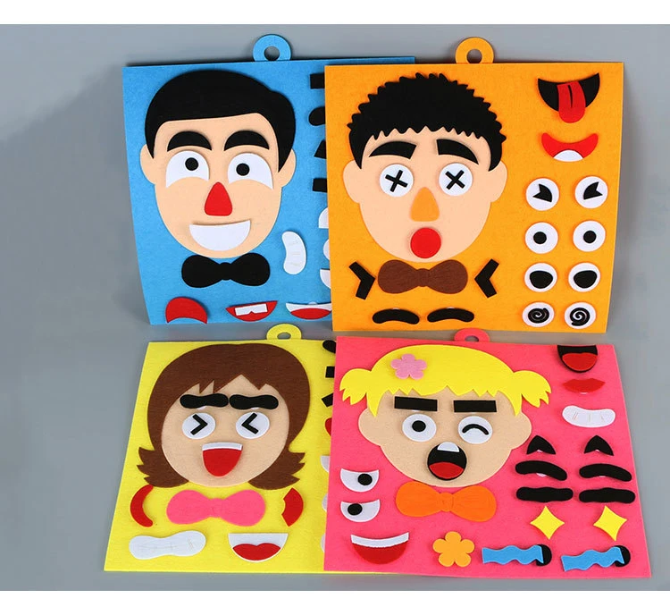 30cm/11.8in Change Face 3D Puzzle Funny Game Children Montessori Learning Educational Toys for Kids Facial Expression Sticker