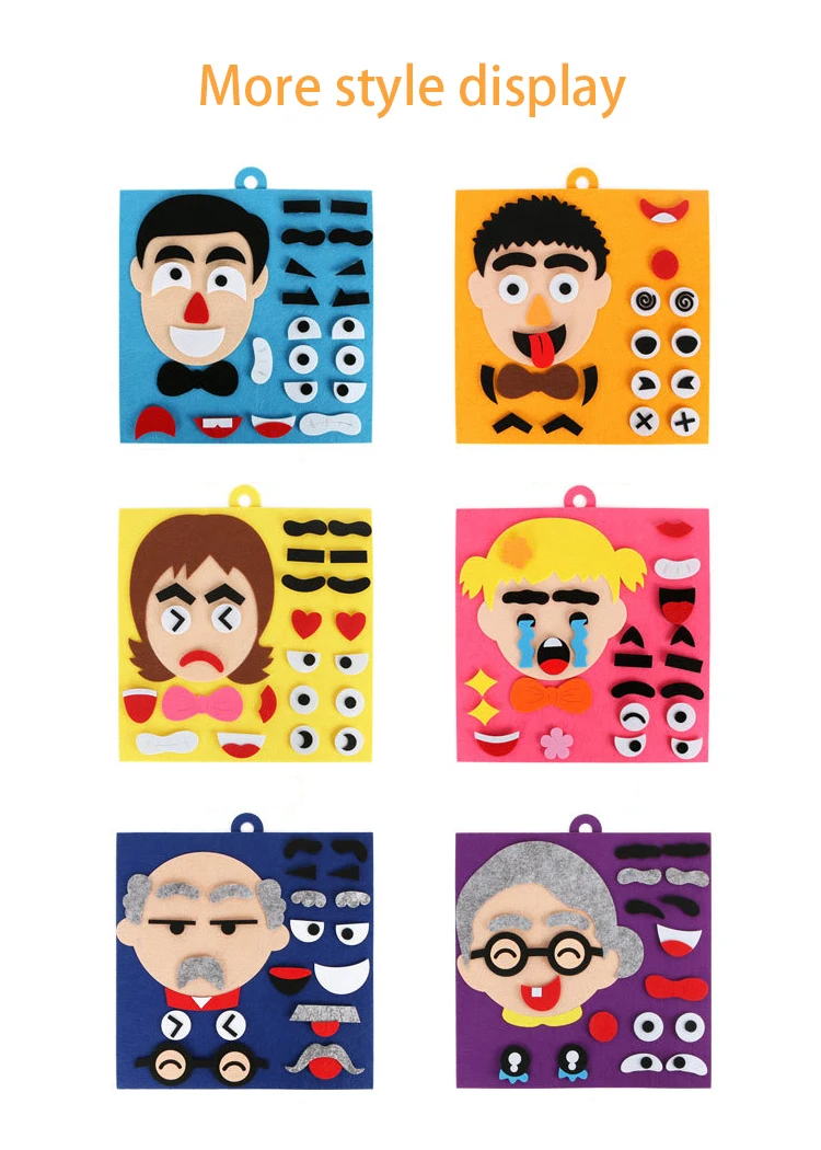 30cm/11.8in Change Face 3D Puzzle Funny Game Children Montessori Learning Educational Toys for Kids Facial Expression Sticker