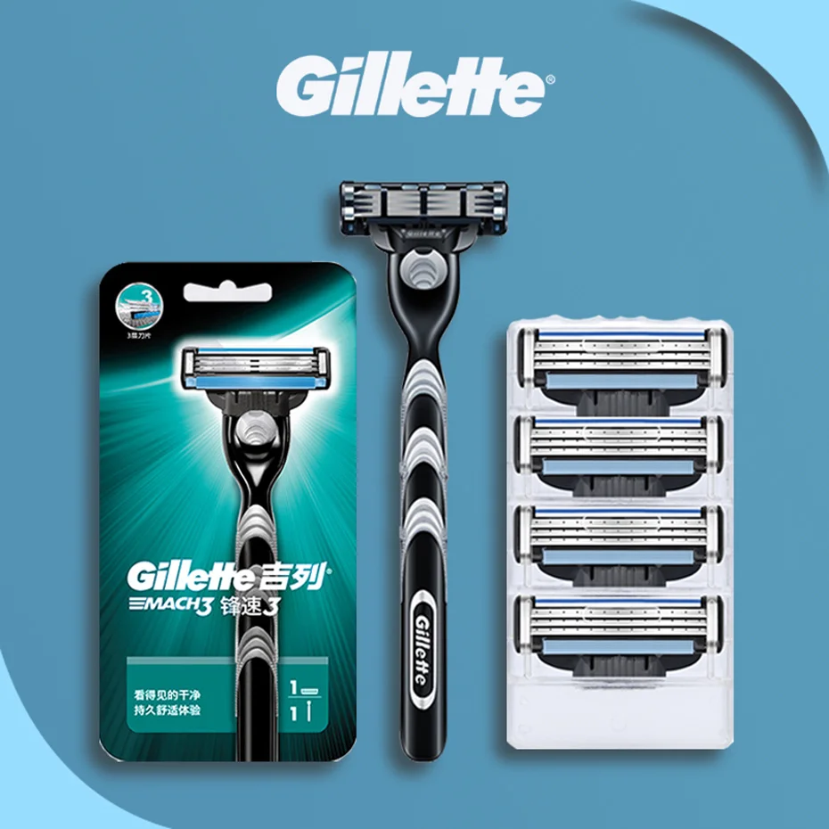 Original Gillette Mach 3 Men's Manual Shaver Safety Razor Face Beard Shaving Hair Removal Mach3
