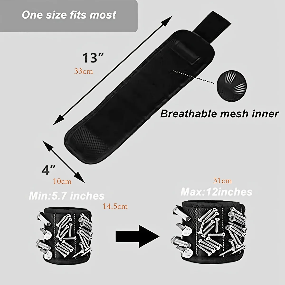 Magnetic Wristband for Holding Screws,Nails,Drilling Bits,Wrist Tool Holder Belts with Strong Magnets,Cool Gadgets for Men, wome
