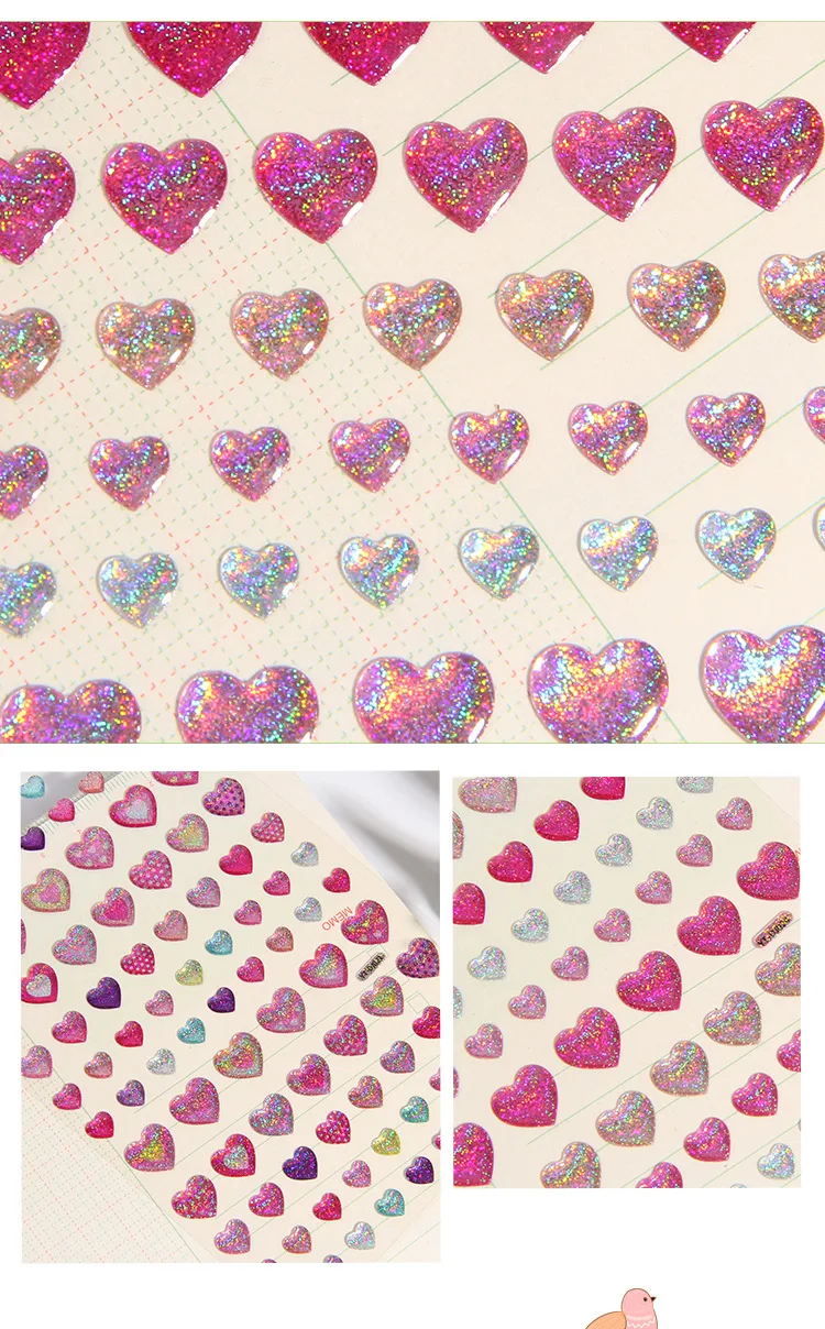 New 3D Heart Rhinestone Face Diamonds Sticker Glitter Face Festivals Accessories Face Gems Jewels Stickers Makeup Crystals