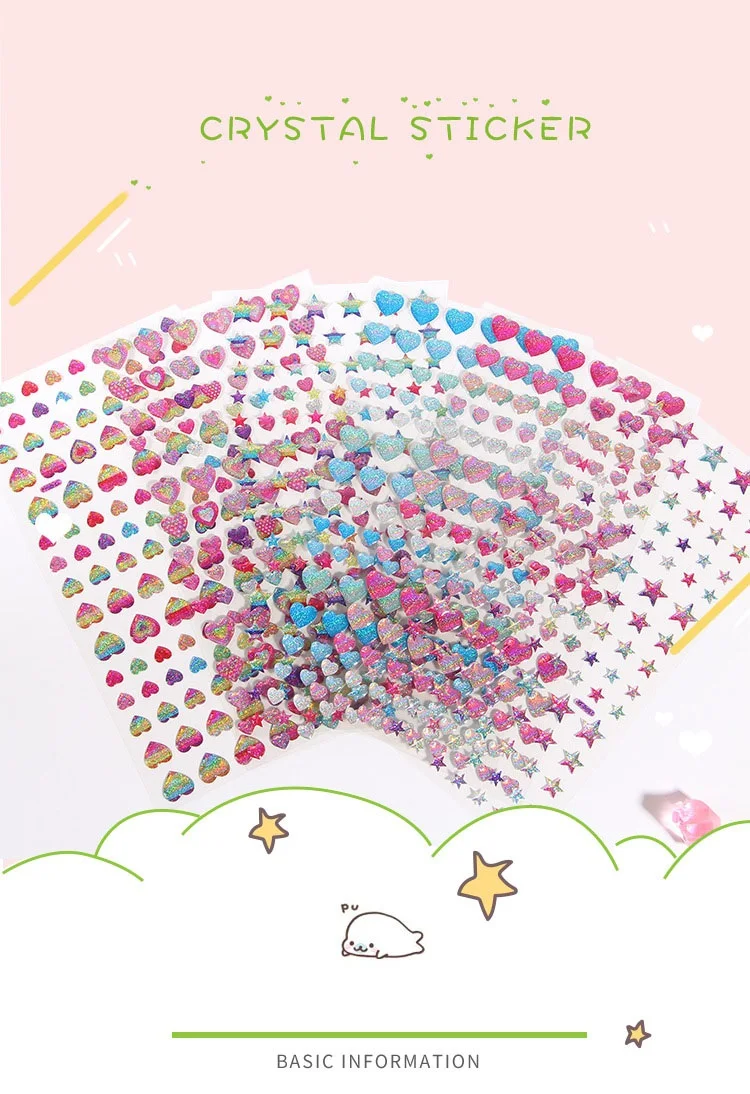 New 3D Heart Rhinestone Face Diamonds Sticker Glitter Face Festivals Accessories Face Gems Jewels Stickers Makeup Crystals