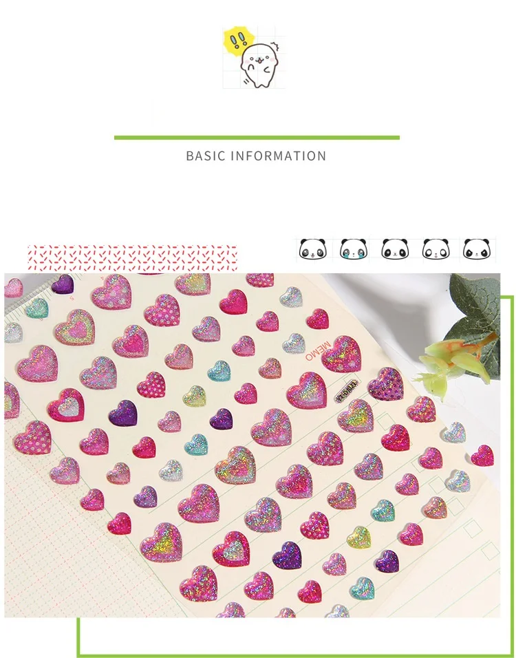 New 3D Heart Rhinestone Face Diamonds Sticker Glitter Face Festivals Accessories Face Gems Jewels Stickers Makeup Crystals