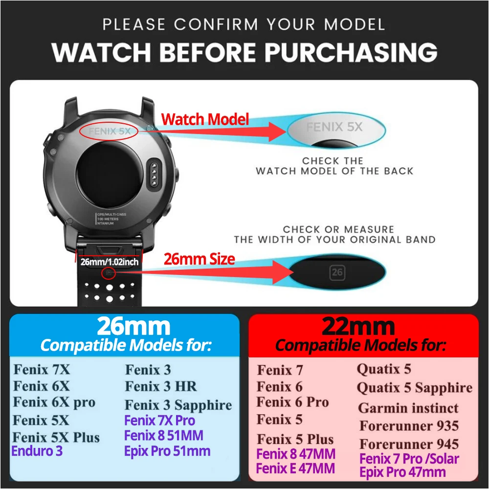 Stainless Steel Strap For Garmin Fenix 8 47mm 51mm Quick Fit Metal Bracelets For Garmin Fenix 7 6 5 7X 6X 5X Pro Plus Wristband