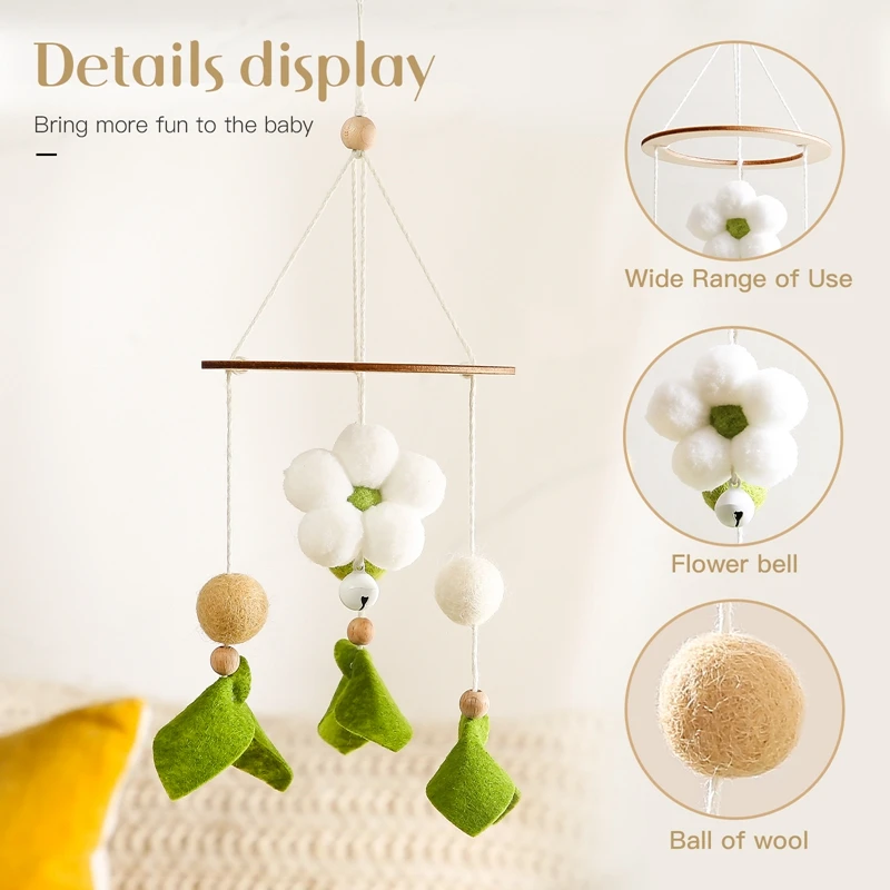 1Set Baby Crib Mobile Rattles Toys Cartoon Bee Bed Bell Kids Toy Room Decor Photography Props Toddler Rattles Hanging Toys