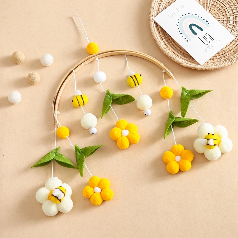 1Set Baby Crib Mobile Rattles Toys Cartoon Bee Bed Bell Kids Toy Room Decor Photography Props Toddler Rattles Hanging Toys
