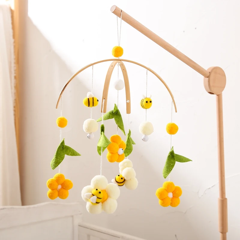 1Set Baby Crib Mobile Rattles Toys Cartoon Bee Bed Bell Kids Toy Room Decor Photography Props Toddler Rattles Hanging Toys