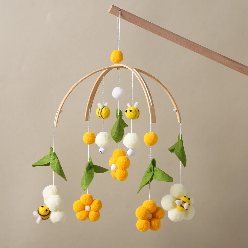 1Set Baby Crib Mobile Rattles Toys Cartoon Bee Bed Bell Kids Toy Room Decor Photography Props Toddler Rattles Hanging Toys