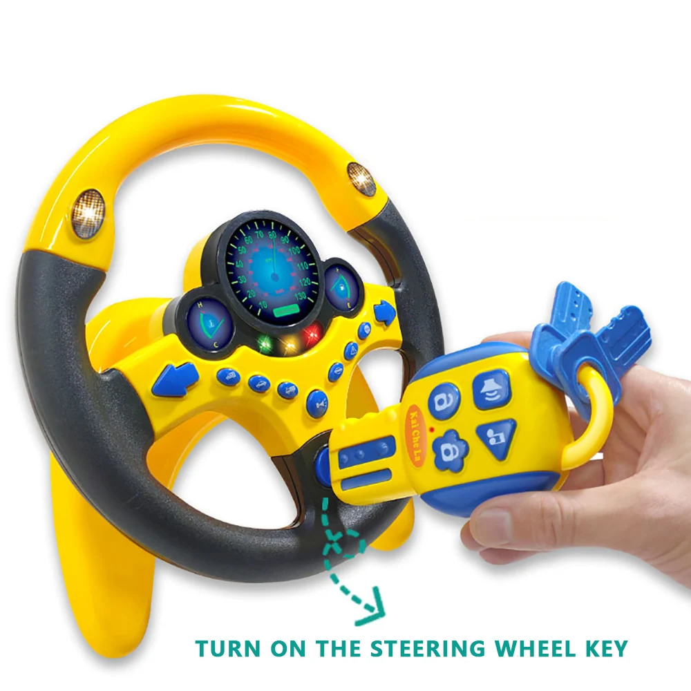 Electronic Simulation Steering Wheel With Light And Sound Early Education Puzzle Co-Pilot Sports Car Steering Wheel Toy Boy Gift