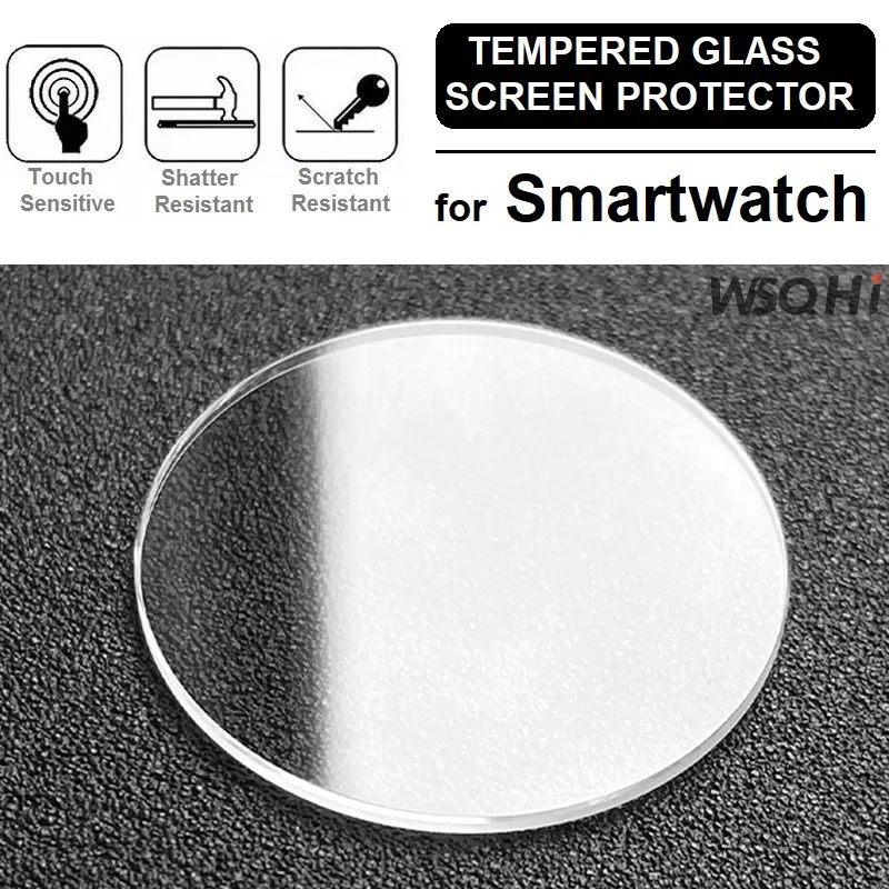 100pcs Screen Protector Diameter 37.5mm 36.5mm 38.5mm 39.5mm 40.5mm 35.5mm 34.5mm Smart Watch Tempered Glass Protective Film