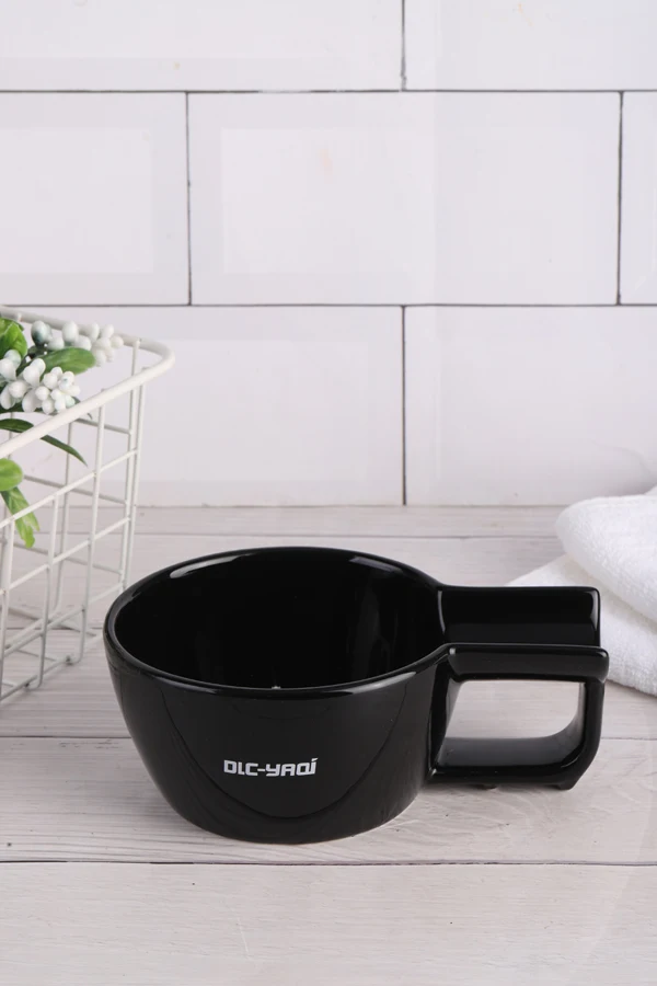Yaqi High Quality Black Color Ceramic Shaving Bowl For Men Shaving Brush