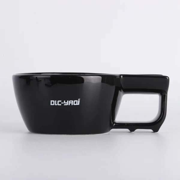 Yaqi High Quality Black Color Ceramic Shaving Bowl For Men Shaving Brush