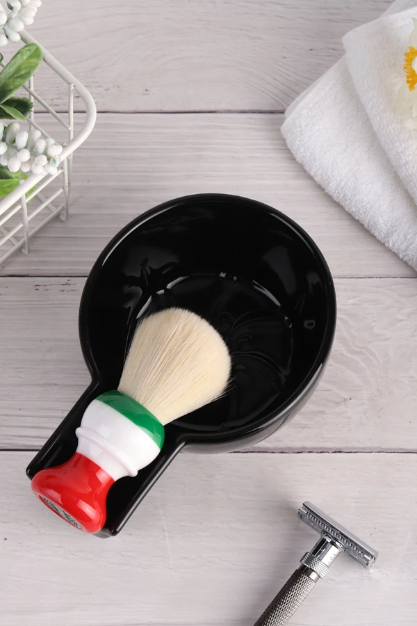 Yaqi High Quality Black Color Ceramic Shaving Bowl For Men Shaving Brush