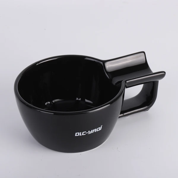 Yaqi High Quality Black Color Ceramic Shaving Bowl For Men Shaving Brush