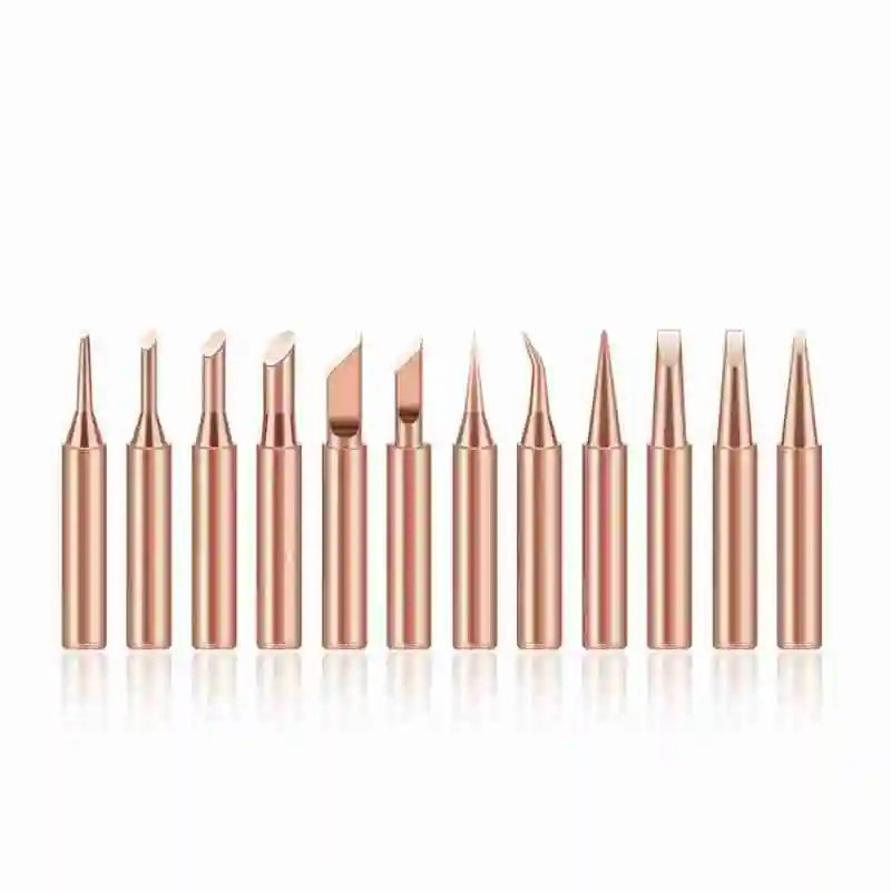 10 Pieces of Copper Plated Iron Soldering Tips 900M Electric Soldering Iron Tips Set with Built-In High-Temperature Welding Tool