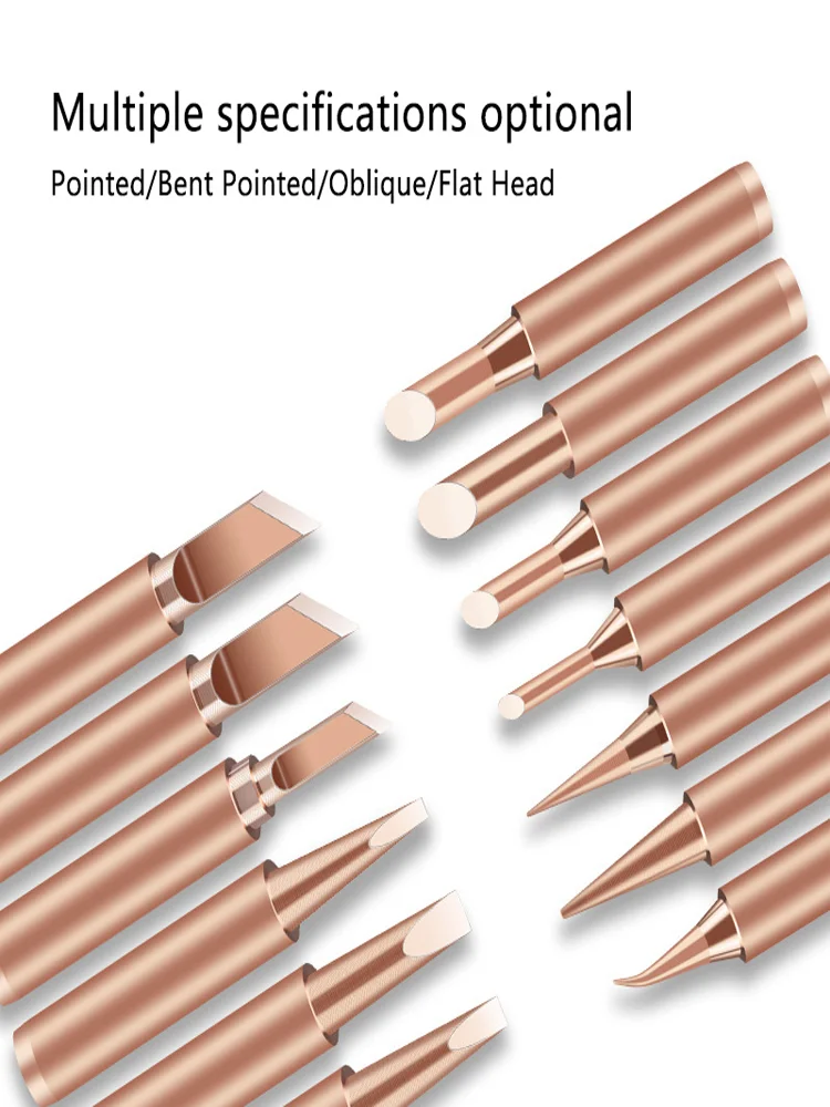 10 Pieces of Copper Plated Iron Soldering Tips 900M Electric Soldering Iron Tips Set with Built-In High-Temperature Welding Tool