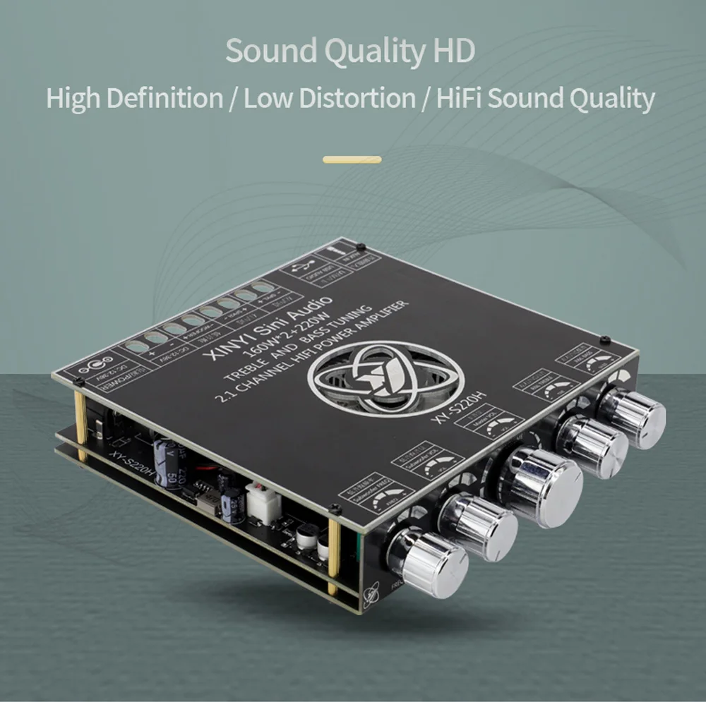 S350H TPA3251D2 Bluetooth 5.0 2.1 Channel Power Audio Stereo Subwoofer Amplifier Board 220WX2+350W TREBLE Bass Note Tuning AMP