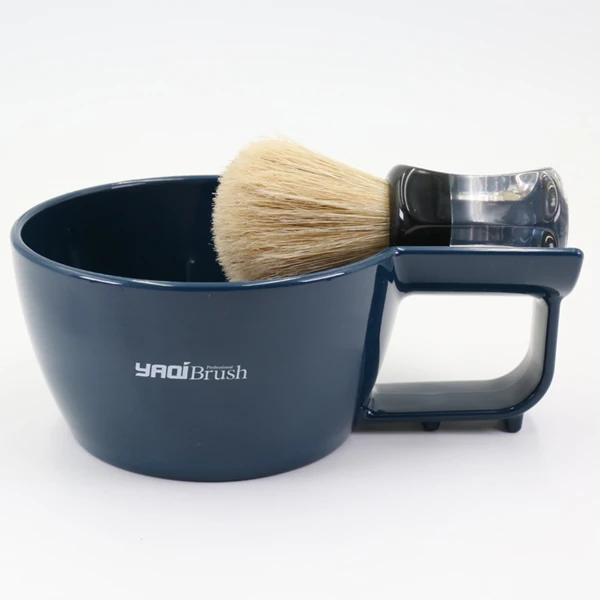 Yaqi High Quality Dark Blue Color Plastic Shaving Bowl For Men Shaving Brush