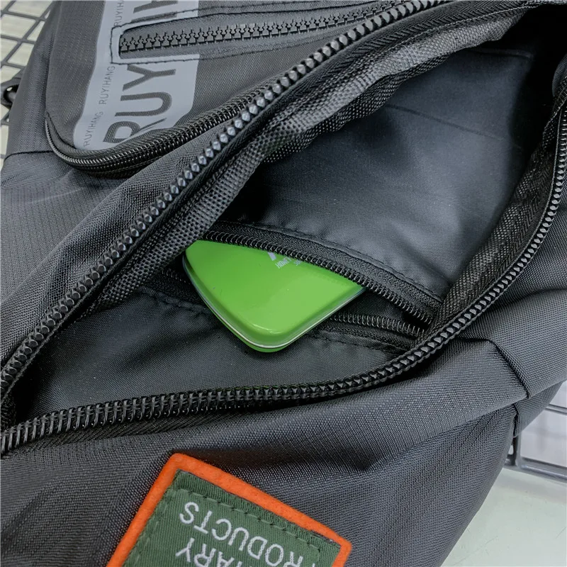Male Shoulder Bags Travel Crossbody Bags Men Military Chest Bag for School Trip Waterproof Nylon Messenger Bag Black Green