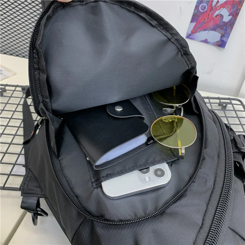 Male Shoulder Bags Travel Crossbody Bags Men Military Chest Bag for School Trip Waterproof Nylon Messenger Bag Black Green
