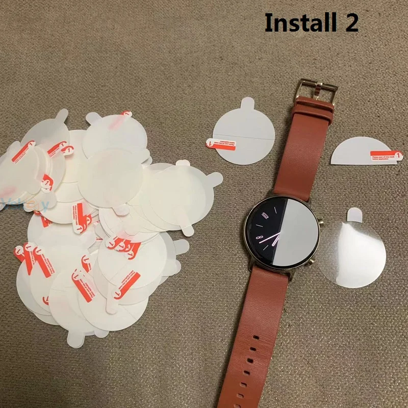 100PCS Soft TPU Hydrogel Film for Smart Watch Diameter 35mm 36mm 37mm 38mm 39mm 34mm 40mm 41mm 42mm 43mm 34mm Screen Protector